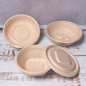 sugarcane food containers - round